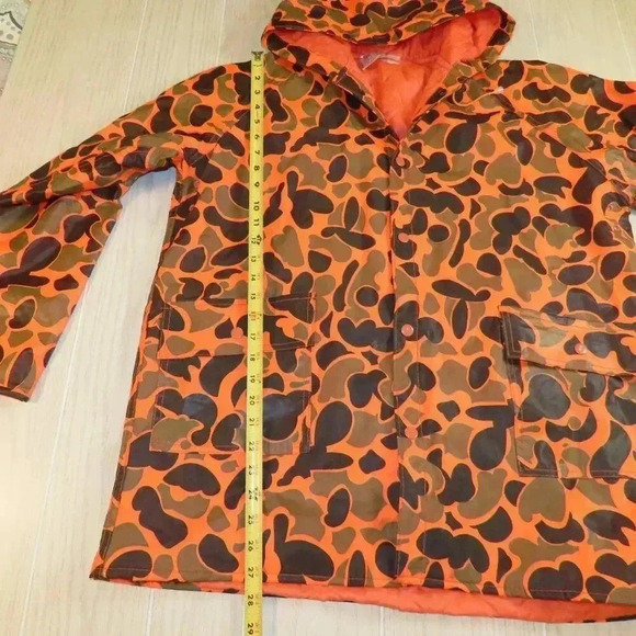 Vintage US Camper Orange Camo Quilted Hunting Jacket Size S - Picture 10 of 10